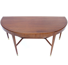 Load image into Gallery viewer, Swedish semicircular mid-century Mahogany side table on brass feet, 1940s