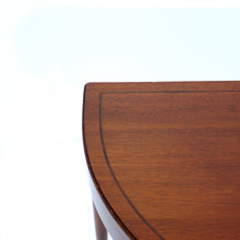 Load image into Gallery viewer, Swedish semicircular mid-century Mahogany side table on brass feet, 1940s