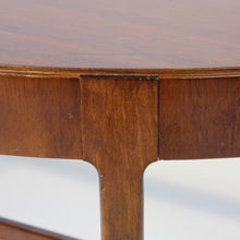 Load image into Gallery viewer, Swedish semicircular mid-century Mahogany side table on brass feet, 1940s