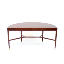 Load image into Gallery viewer, Swedish semicircular mid-century Mahogany side table on brass feet, 1940s