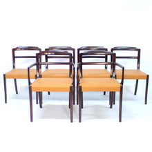 Load image into Gallery viewer, Ole Wanscher, set of 6 Danish leather and Mahogany dining chairs for CADO, 1960s