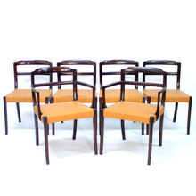 Load image into Gallery viewer, Ole Wanscher, set of 6 Danish leather and Mahogany dining chairs for CADO, 1960s
