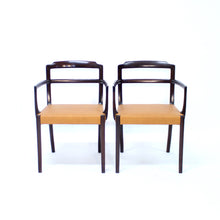 Load image into Gallery viewer, Ole Wanscher, set of 6 Danish leather and Mahogany dining chairs for CADO, 1960s