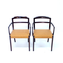Load image into Gallery viewer, Ole Wanscher, set of 6 Danish leather and Mahogany dining chairs for CADO, 1960s