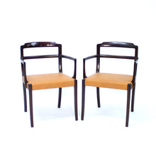 Load image into Gallery viewer, Ole Wanscher, set of 6 Danish leather and Mahogany dining chairs for CADO, 1960s