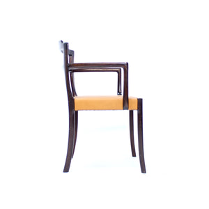 Ole Wanscher, set of 6 Danish leather and Mahogany dining chairs for CADO, 1960s
