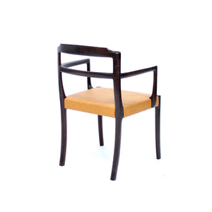 Ole Wanscher, set of 6 Danish leather and Mahogany dining chairs for CADO, 1960s