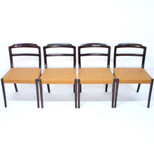 Load image into Gallery viewer, Ole Wanscher, set of 6 Danish leather and Mahogany dining chairs for CADO, 1960s