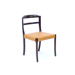 Ole Wanscher, set of 6 Danish leather and Mahogany dining chairs for CADO, 1960s