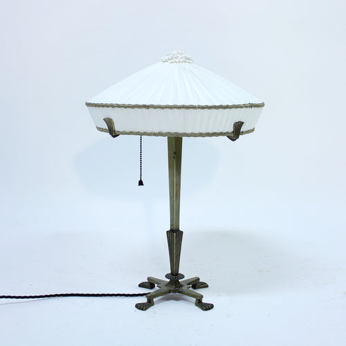 Rare Swedish brass table lamp for CG Hallberg, attributed to Elis Bergh, 1920s