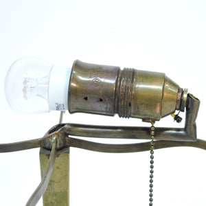 Rare Swedish brass table lamp for CG Hallberg, attributed to Elis Bergh, 1920s