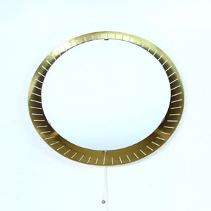 Italian backlit brass mirror by Stilnovo, 1960s