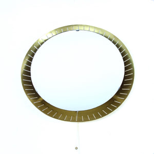 Italian backlit brass mirror by Stilnovo, 1960s