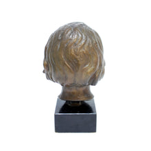 Load image into Gallery viewer, Bronze bust / sculpture depicting a girl, signed J.G, Swedish, ca 1940s