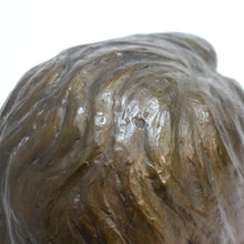 Load image into Gallery viewer, Bronze bust / sculpture depicting a girl, signed J.G, Swedish, ca 1940s