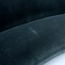 Load image into Gallery viewer, Italian curved mid-century velvet sofa, 1950s
