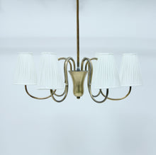 Load image into Gallery viewer, Swedish Modern, 6-light brass chandelier, 1930s/1940s