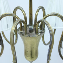 Load image into Gallery viewer, Swedish Modern, 6-light brass chandelier, 1930s/1940s