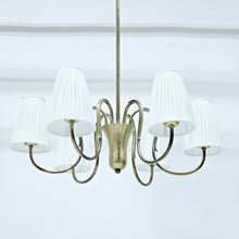 Load image into Gallery viewer, Swedish Modern, 6-light brass chandelier, 1930s/1940s