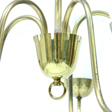 Load image into Gallery viewer, Swedish Modern brass chandelier, attributed to Bergboms, 1940s/1950s