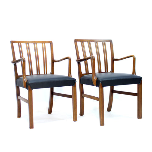 Ole Wanscher pair of Danish 1675 Easy Chairs for Fritz Hansen, 1942