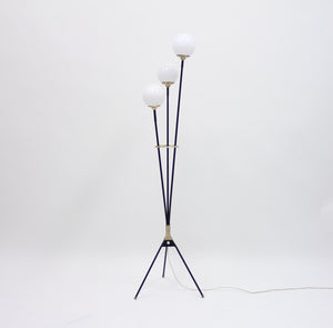 Vintage Swedish 3-Light Floor Lamp on a Tripod Base, 1950s