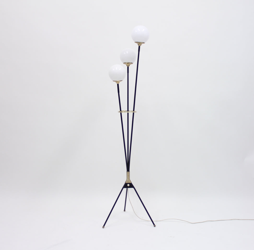 Vintage Swedish 3-Light Floor Lamp on a Tripod Base, 1950s