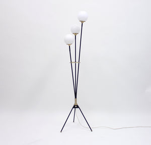 Vintage Swedish 3-Light Floor Lamp on a Tripod Base, 1950s