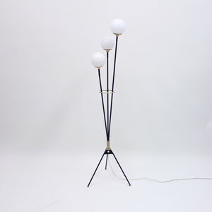 Vintage Swedish 3-Light Floor Lamp on a Tripod Base, 1950s