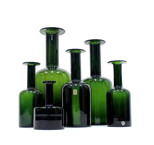 Otto Brauer, Holmegaard vases, set of 6, 1960s