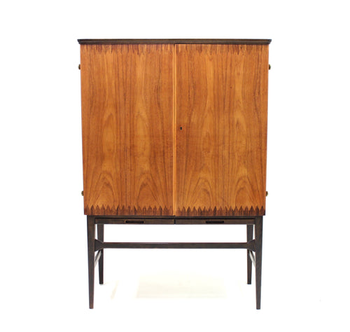 Scandinavian Modern Inlaid Bar Cabinet, 1950s