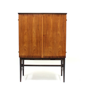 Scandinavian Modern Inlaid Bar Cabinet, 1950s
