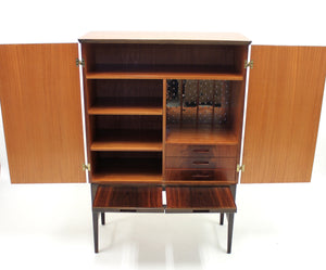 Scandinavian Modern Inlaid Bar Cabinet, 1950s