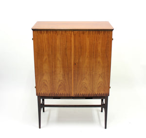 Scandinavian Modern Inlaid Bar Cabinet, 1950s