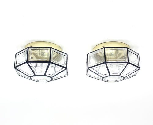 Flush mount lamps, model Carat, by Hans-Agne Jakobsson for Glashütte Limburg, set of 2