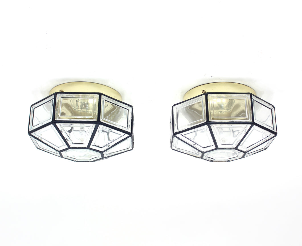 Flush mount lamps, model Carat, by Hans-Agne Jakobsson for Glashütte Limburg, set of 2