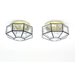 Flush mount lamps, model Carat, by Hans-Agne Jakobsson for Glashütte Limburg, set of 2
