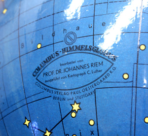 Astronomical Globe from Columbus Verlag Paul Oestergaard K.G Berlin, 1950s