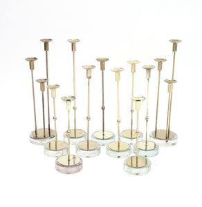 Gunnar Ander, set of 11 candle holders for Ystad Metall, 1960s
