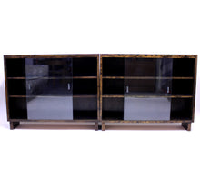 Load image into Gallery viewer, Functionalist Art Deco vitrine book shelves, set of 2, 1930s