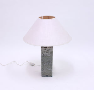 Green/grey Swedish marble table lamp, Yxhult Marmor, 1970