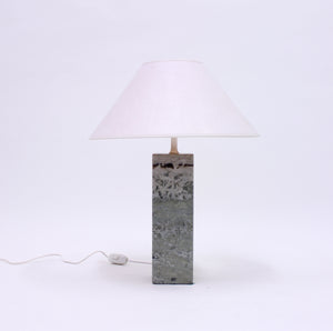 Green/grey Swedish marble table lamp, Yxhult Marmor, 1970