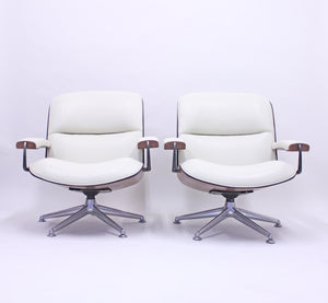Ico & Luisa Parisi, pair of swivel lounge chairs for MIM, 1950s