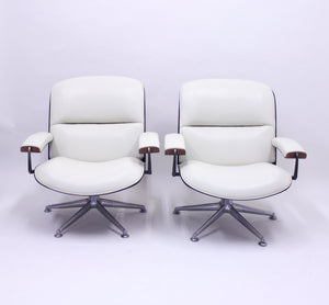 Ico & Luisa Parisi, pair of swivel lounge chairs for MIM, 1950s