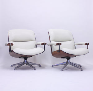 Ico & Luisa Parisi, pair of swivel lounge chairs for MIM, 1950s