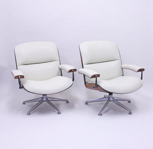 Ico & Luisa Parisi, pair of swivel lounge chairs for MIM, 1950s