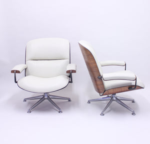 Ico & Luisa Parisi, pair of swivel lounge chairs for MIM, 1950s