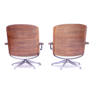 Ico & Luisa Parisi, pair of swivel lounge chairs for MIM, 1950s