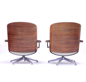 Ico & Luisa Parisi, pair of swivel lounge chairs for MIM, 1950s