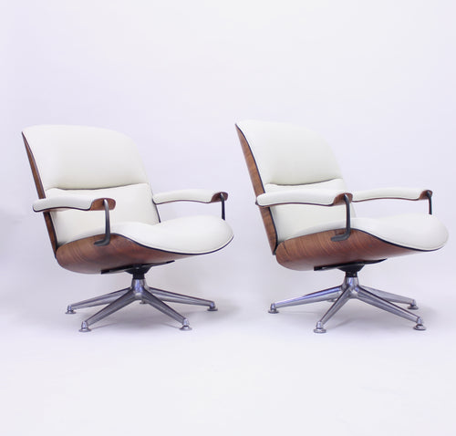 Ico & Luisa Parisi, pair of swivel lounge chairs for MIM, 1950s